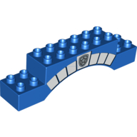Duplo Brick 2 × 10 × 2 Arch with Small Bricks, Police Badge Print Blue