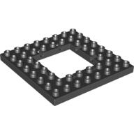 Duplo Plate 8 × 8 with Trap Door Opening Black