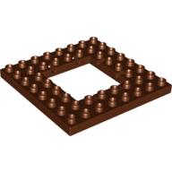 Duplo Plate 8 × 8 with Trap Door Opening Reddish Brown
