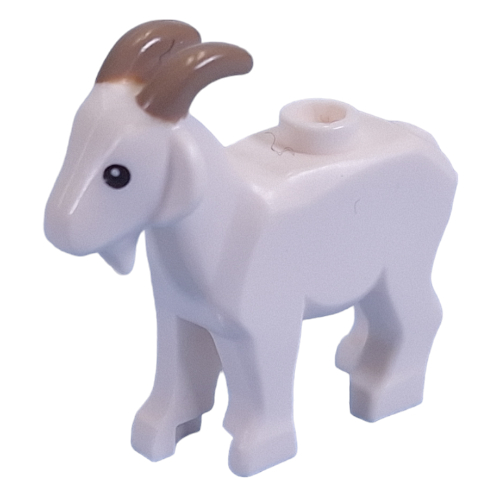 Animal, Goat with Dark Tan Horns print White