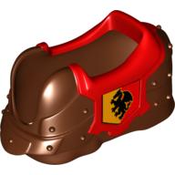 Duplo Horse Barding with Silver Armor and Lion and Crown with Blue and Yellow Background Print Blau