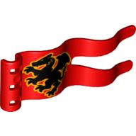 Duplo Flag Wavy 2 × 5 with Castle Dragon Print Red