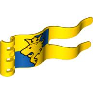 Duplo Flag Wavy 2 × 5 with Lion and Crown Print Yellow