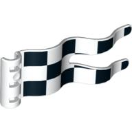 Duplo Flag Wavy 2 × 5 with Chequered Print White