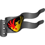 Duplo Flag Wavy 2 × 5 with Red Phoenix and Yellow Fire Print Black