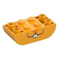 Brick Curved Inverted 2 × 4 Double, Rabbit Face, Dark Orange Nose print Bright Light Orange