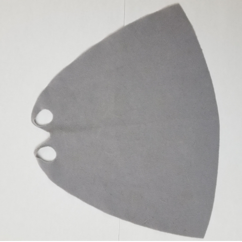 Large Figure Cape, 2 Holes Hellgrau