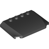 Brick Wedged, Curved Triple 4 × 6 × 2/3 with 4 Studs Black