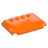 Brick Wedged, Curved Triple 4 × 6 × 2/3 with 4 Studs Orange