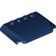 Brick Wedged, Curved Triple 4 × 6 × 2/3 with 4 Studs Dark Blue