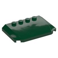 Brick Wedged, Curved Triple 4 × 6 × 2/3 with 4 Studs Dark Green