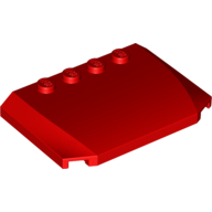 Brick Wedged, Curved Triple 4 × 6 × 2/3 with 4 Studs Red
