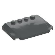 Brick Wedged, Curved Triple 4 × 6 × 2/3 with 4 Studs Dark Bluish Gray