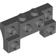 Brick Special 2 × 4 - 1 × 4 with 2 Recessed Studs and Thick Side Arches Dunkelblaugrau