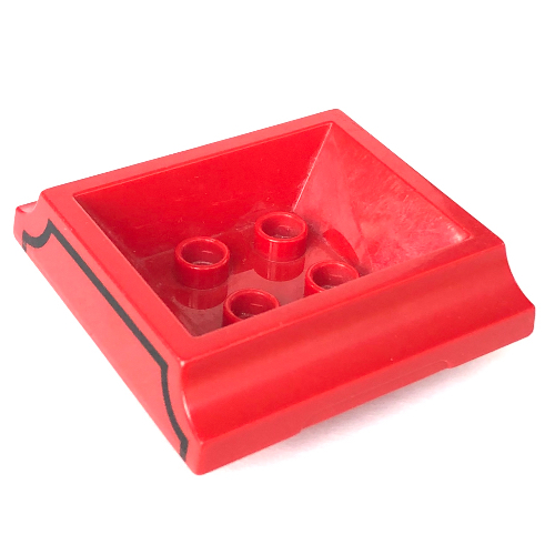 Duplo Train Tender Top with 2 × 2 Recess, Thomas & Friends, James Print Rot