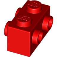 Brick Special 1 × 2 with Studs on 2 Sides Red