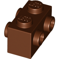 Brick Special 1 × 2 with Studs on 2 Sides Reddish Brown