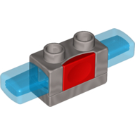 Duplo Siren with Light & Sound, 1 × 2 Base with Red Button Pearl Light Gray