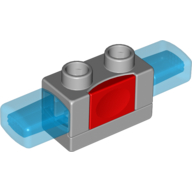 Duplo Siren with Light & Sound, 1 × 2 Base with Red Button Light Bluish Gray