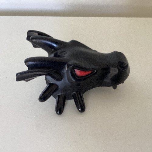 Duplo Dragon Head with Red Eyes Black
