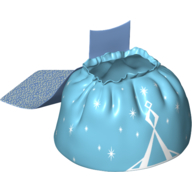 Duplo Cape and Skirt with White Lines and Stars on Medium Azure Background Print Weiß