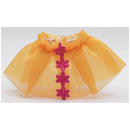 Duplo Skirt with Magenta Flowers Orange