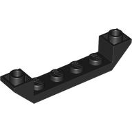 Brick Sloped Inverted 45° 6 × 1 Double with 1 × 4 Recessed Black