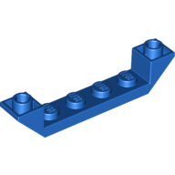 Brick Sloped Inverted 45° 6 × 1 Double with 1 × 4 Recessed Blue