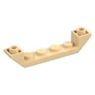 Dachstein umgekehrt 45° 6 × 1 doppelt mit 1 × 4 vertieft Beige