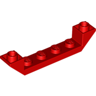 Brick Sloped Inverted 45° 6 × 1 Double with 1 × 4 Recessed Red