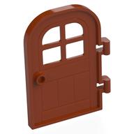 Door Right 4 × 6 with Curved Top, Bars Dark Orange