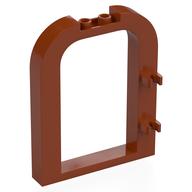 Door Frame 1 × 6 × 6 1/3 with Rounded Top, Clips Dark Orange
