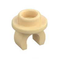 Plate Special Round 1 × 1 with Hollow Stud and Underside Clip Tan