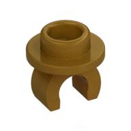 Plate Special Round 1 × 1 with Hollow Stud and Underside Clip Perlgold