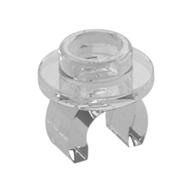 Plate Special Round 1 × 1 with Hollow Stud and Underside Clip Transparent