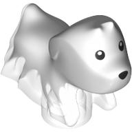 Animal, Dog, Ghost with Trans-Clear Marble White