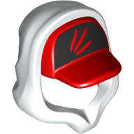 Hood over Cap Red, Black Front with Claw-like Scratches Print White