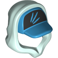 Hood over Cap Dark Azure, Black Front with Claw-like Scratches Print Hellaqua