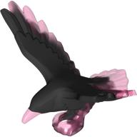 Animal, Bird, Raven with Open Wings and Black Marbled pattern in Trans-Dark Pink