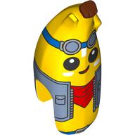 Costume Banana Half with Silver and Sand Green Googles, Denim Jacket, Red Bandana, Reddish Brown Top print Gelb