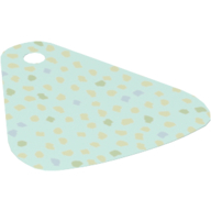 Neckwear Cape, Tapered with 1 Small Top Hole and Shiny Dots Print Light Aqua