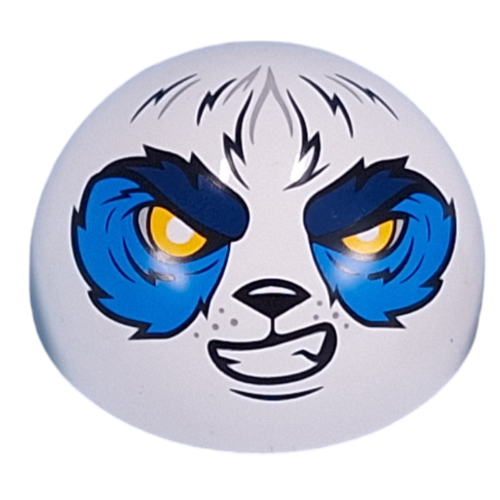 Windscreen 6 × 6 × 3 Dome with Dual 2 Fingers with Panda, Blue Eyeshadow, Dark Blue Eyebrows print Weiß