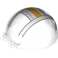 Windscreen 6 × 6 × 3 Dome with Dual 2 Fingers with White/Bright Light Orange Cockpit print Trans-Clear