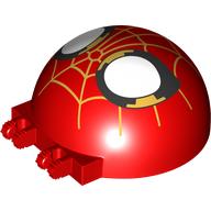 Windscreen 6 × 6 × 3 Dome with Dual 2 Fingers with Spider-Man Face, Gold Webs print Rot