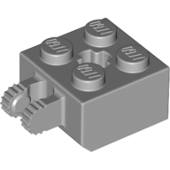 Hinge Brick 2 × 2 Locking with 2 Fingers Vertical and '+' Axle Hole, 7 Teeth