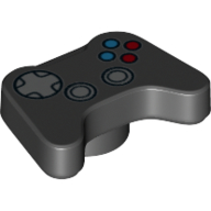 Game Controller with Silver D-Pad and Joysticks, and Red and Blue Buttons Print