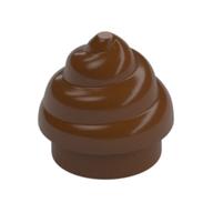 Plate Round 1 × 1 Swirled Top / Poo Reddish Brown