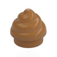 Plate Round 1 × 1 Swirled Top / Poo Medium Nougat
