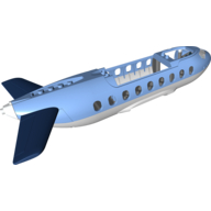Duplo Airplane Fuselage 14 × 30 × 5 Medium Blue