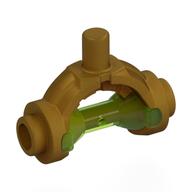 Weapon Hilt with Bar, Hourglass Trans-Bright Green in Pearl Gold